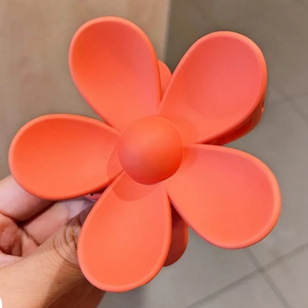 Big Flower Hair Clip/Claw - Orange 🧡